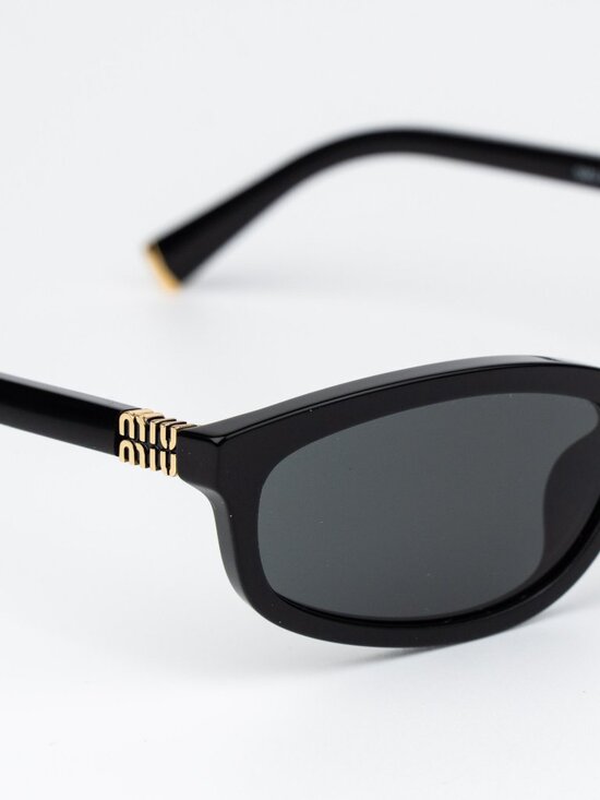 Miu Miu Women Sunglasses Black Grey Rectangle MUA06S 16K08Z NEW AUTHENTIC main image 13